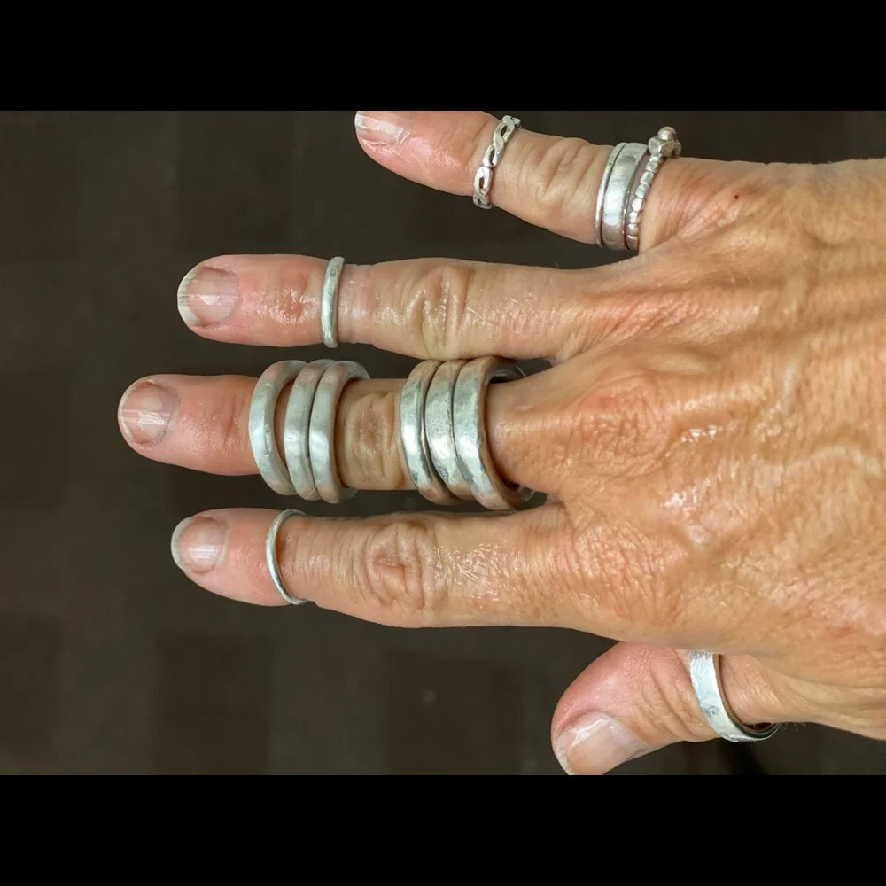 2 handmade *RUSTIC LUXE* sterling silver sand casted chunky rings all sizes - Picture 10 of 16